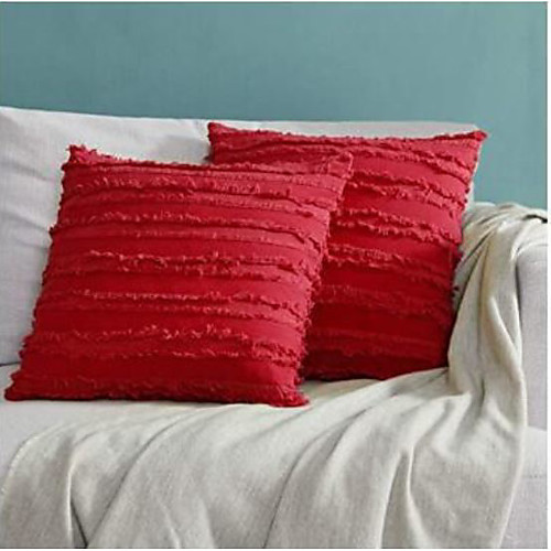 

1 pcs Cotton Pillow Cover, Solid Colored Modern Square Seamed Traditional Classic