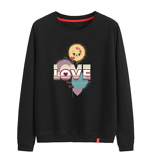 

Women's Sweatshirt Pullover Black White Pink Artistic Style Cartoon Crew Neck Cartoon Cute Letter Printed Sport Athleisure Sweatshirt Top Long Sleeve Warm Soft Comfortable Everyday Use Causal