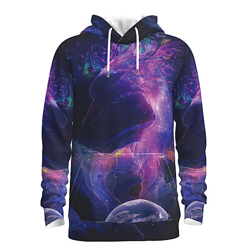 

Men's Daily Pullover Hoodie Sweatshirt Animal Patterned Graphic Hooded Basic Hoodies Sweatshirts Blue