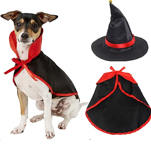 

Dog Cat Costume Outfits Hats, Caps & Bandanas Solid Colored Cosplay Wrap Included Dog Clothes Puppy Clothes Dog Outfits Black / Red Costume for Girl and Boy Dog Fabric S M L