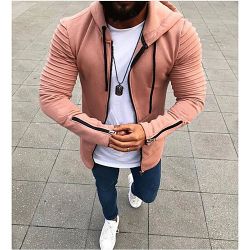

Men's Hoodie Solid Colored Daily Weekend Casual Hoodies Sweatshirts Black Blushing Pink Army Green