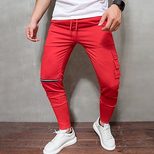 

Men's Joggers Jogger Pants Track Pants Bottoms Winter Fitness Gym Workout Marathon Running Cycling Breathable Quick Dry Soft Sport Black Red Light Grey / Stretchy / Sweat-wicking