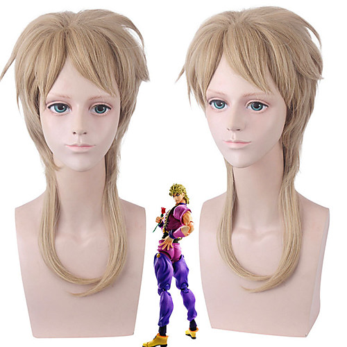 

Cosplay Costume Wig Cosplay Wig DIO BRANDO JoJo's Bizarre Adventure kinky Straight Layered Haircut With Bangs Wig Long Brown Synthetic Hair 18 inch Women's Anime Cosplay Exquisite Brown