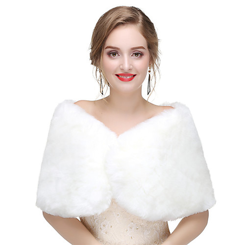 

Sleeveless Shawls Faux Fur Wedding / Party / Evening Women's Wrap With Solid