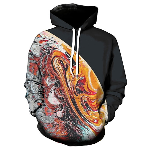 

Men's Hoodie Graphic 3D Print Casual Hoodies Sweatshirts Black