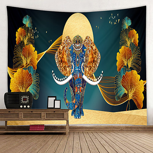 

Noble and Beautiful Elephant Digital Printed Tapestry Decor Wall Art Tablecloths Bedspread Picnic Blanket Beach Throw Tapestries Colorful Bedroom Hall Dorm Living Room Hanging