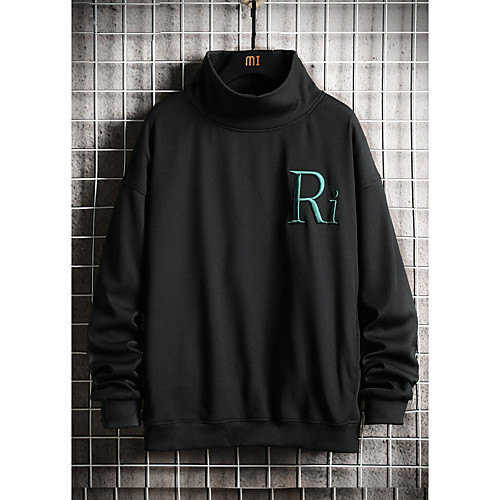

Men's Pullover Sweatshirt Graphic Text Letter Monograms Daily Going out Other Prints Basic Casual Hoodies Sweatshirts White Black Yellow