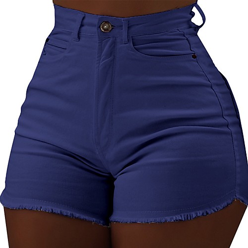 

Women's Basic Comfort Denim Slim Daily Jeans Shorts Pants Solid Colored Short Classic High Waist White Black Blue