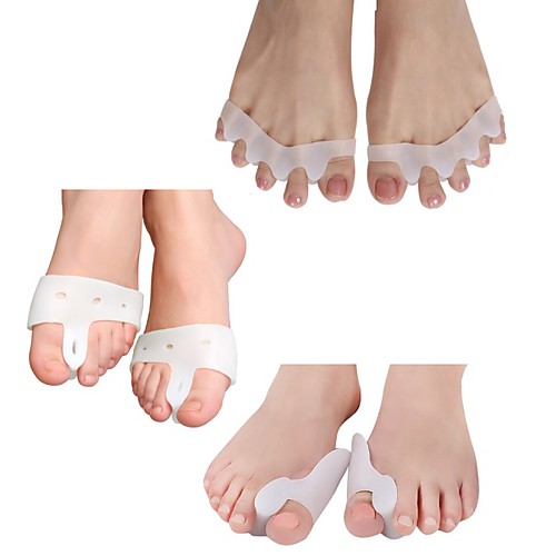 

6pcs Toe Separator Hallux Valgus Bunion Corrector Orthotics Feet Bone Thumb Adjuster Correction Pedicure Sock Straightener