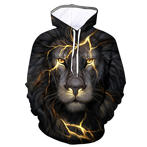

Men's Hoodie Graphic Hooded Daily Going out 3D Print Animals Hoodies Sweatshirts Yellow
