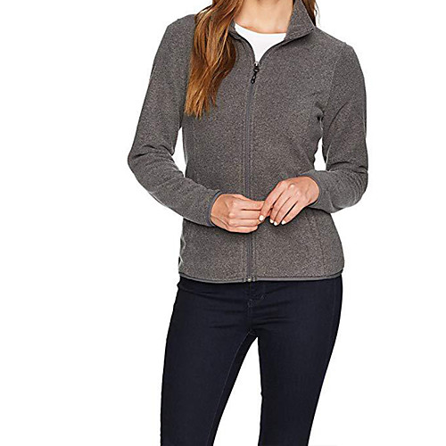 

Women's Coat Black White Blue Half Zip V Neck Fleece Solid Color Sport Athleisure Jacket Long Sleeve Warm Soft Comfortable Everyday Use Exercising General Use / Winter