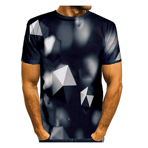 

Men's T shirt Graphic Short Sleeve Daily Tops Basic Elegant Black