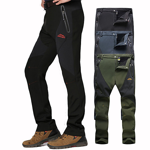 

Men's Hiking Pants Trousers Softshell Pants Winter Outdoor Thermal Warm Windproof Breathable Back Pocket Pants / Trousers Bottoms Black Army Green Dark Gray Camping / Hiking Hunting Fishing L XL XXL