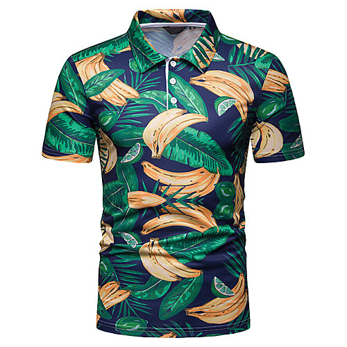 

Men's Polo Graphic Short Sleeve Daily Tops Yellow