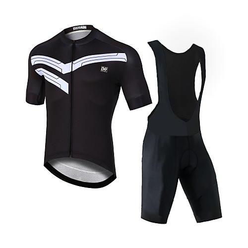 

CAWANFLY Men's Short Sleeve Cycling Jersey with Bib Shorts Black Bike Sports Mountain Bike MTB Road Bike Cycling Clothing Apparel / Expert / Racing / Stretchy / Athletic / Triathlon