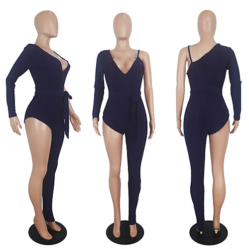 

Women's Workout Jumpsuit Fashion Black Purple Yoga Fitness Gym Workout Bodysuit Long Sleeve Sport Activewear Breathable Quick Dry Stretchy