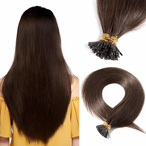 

Fusion / I Tip Hair Extensions Virgin Human Hair Remy Human Hair Human Hair Stick Tip Hair Extensions 50 pcs 50 g Pack Straight Black / Blonde 16-24 inch Hair Extensions