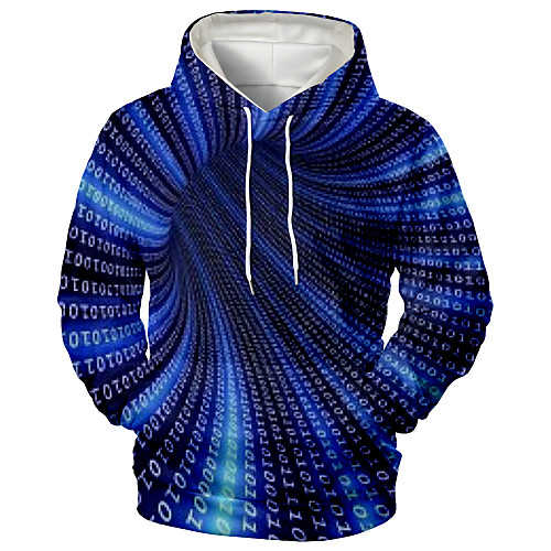 

Men's Hoodie Graphic Daily Going out 3D Print Sports & Outdoors Hoodies Sweatshirts Blue