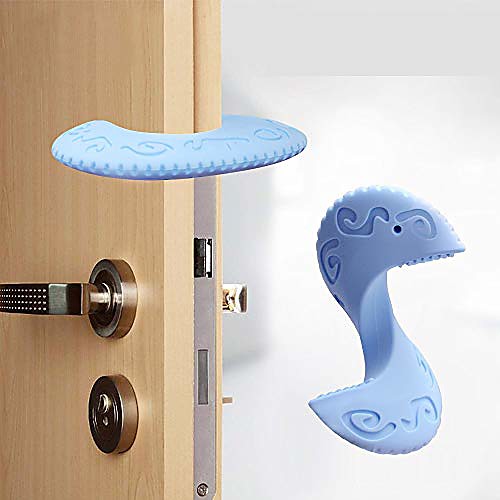 

finger pinch guard for kids edible silicone, door pinch guard silicone baby safety finger protectors fits doors from 1 ~ 2 thick baby proofing (2 pack)