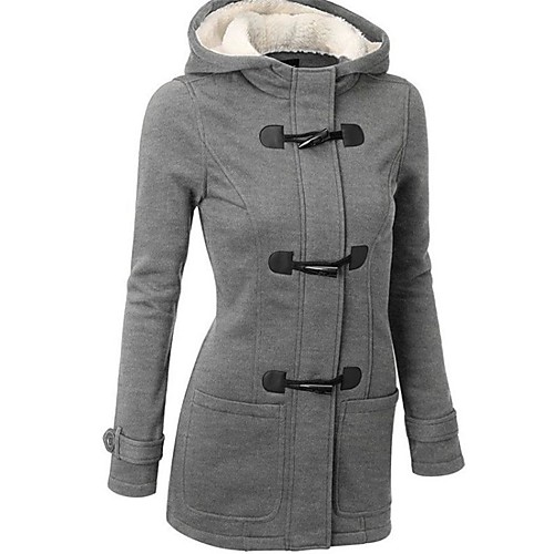 

Women's Jacket Regular Solid Colored Daily Black Red Green S M L