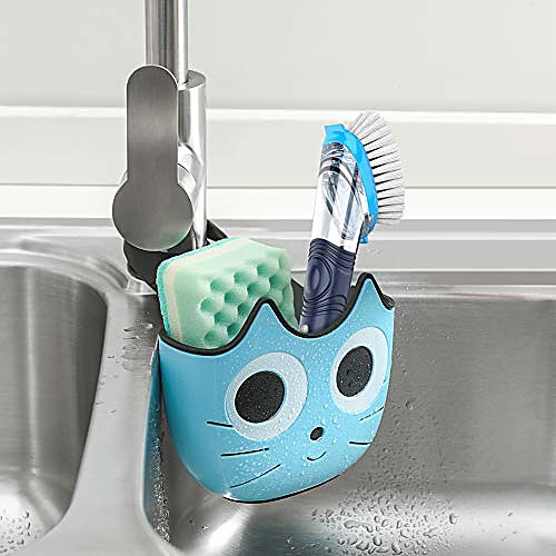 

Sink Caddy Sponge Holder And Brush Holder Sink Strainer Accessories Organizer Non-slip No Drilling