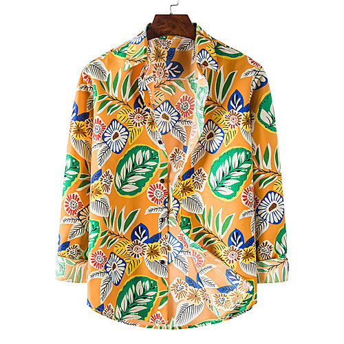 

Men's Shirt Graphic Long Sleeve Daily Tops Yellow