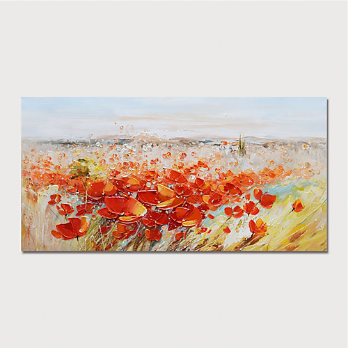 

Hand Painted Canvas Oil Painting Abstract Flowers Home Decoration Modern Wall Art With Frame Painting Ready To Hang With Stretched Frame