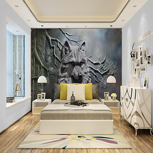 

ACustom Self Adhesive Mural Wallpaper Art Wolf Suitable For Bedroom Living Room Coffee Shop Restaurant Hotel Wall Decoration Art Wall Cloth Room Wallcovering