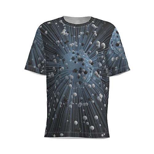 

Men's T shirt 3D Print Graphic Patchwork Short Sleeve Daily Tops Basic Black