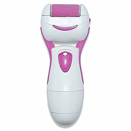 

electric callus remover foot file -360° rotation battery operated replacement electric horny machine, remove dead skin cutin hard skin cracked skin on feet (pink)