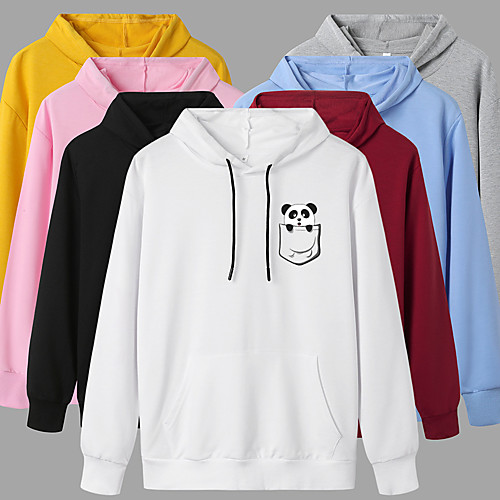 

Women's Hoodie Pullover Cartoon Hoodie Panda Sport Athleisure Hoodie Top Long Sleeve Warm Soft Oversized Comfortable Everyday Use Exercising General Use / Winter