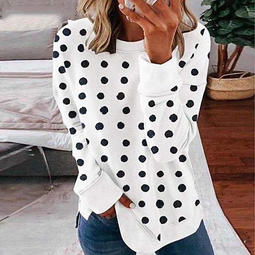 

Women's Sweatshirt Pullover Artistic Style Crew Neck Color Block Sport Athleisure Sweatshirt Top Long Sleeve Warm Soft Oversized Comfortable Everyday Use Causal Exercising General Use / Winter