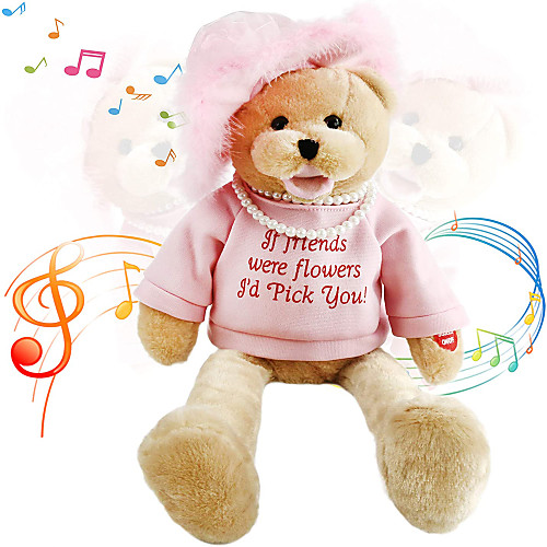 

Electric Toys Stuffed Animal Plush Toy Princess Teddy Bear Gift Singing Shaking Head Interactive PP Plush Imaginative Play, Stocking, Great Birthday Gifts Party Favor Supplies Boys and Girls Kid's