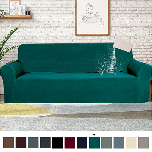 

Sofa Cover Solid Colored Flocking Polyester Slipcovers