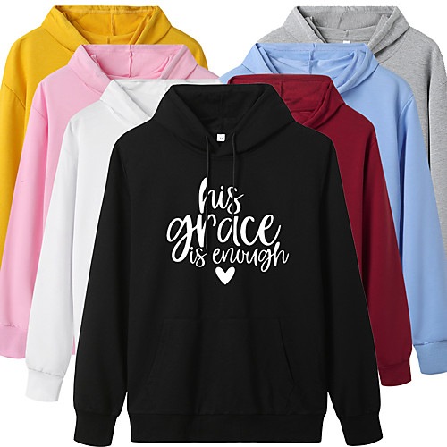 

Women's Hoodie Pullover Streetwear Hoodie Letter Printed Sport Athleisure Hoodie Top Long Sleeve Warm Soft Oversized Comfortable Everyday Use Exercising General Use / Winter