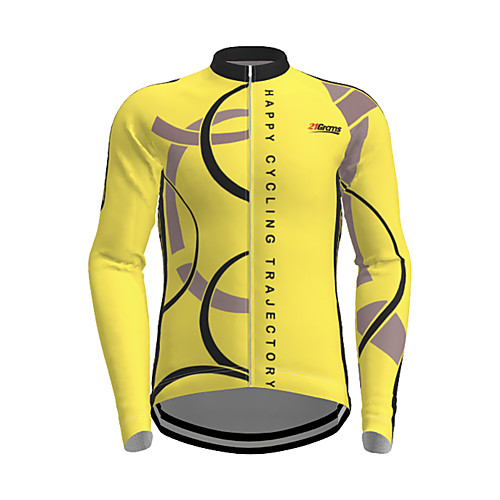 

21Grams Men's Long Sleeve Cycling Jersey White Yellow Red Novelty Bike Jersey Top Mountain Bike MTB Road Bike Cycling Quick Dry Breathable Sports Clothing Apparel / Micro-elastic / Athleisure