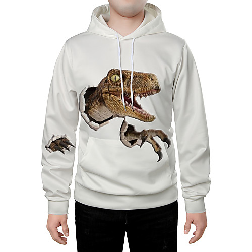 

Men's Hoodie Graphic Animal Daily Going out 3D Print Casual Hoodies Sweatshirts White