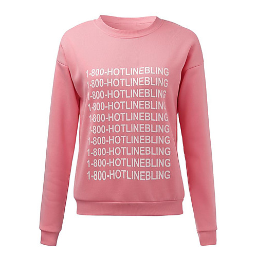 

Women's Sweatshirt Pullover Pink Fashion Crew Neck Cute Letter & Number Sport Athleisure Sweatshirt Top Long Sleeve Comfortable Everyday Use Causal Casual Daily / Winter