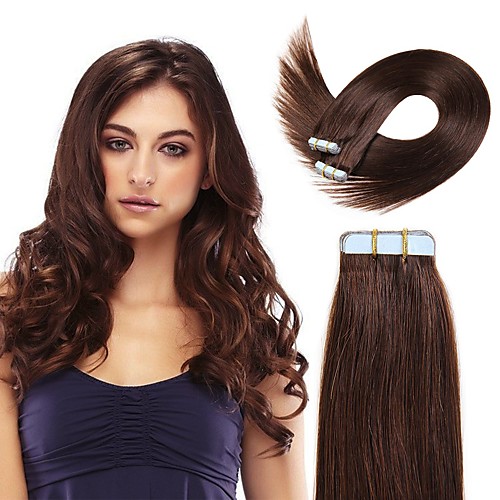 

Tape In Hair Extensions Remy Human Hair 20pcs Pack Straight Hair Extensions