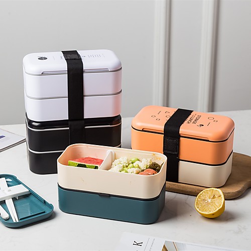 

Bento Box 2 Tier Leakproof Lunch Box For Work/School Lunch Packing and Meal Prep Food Containers
