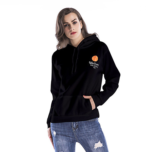

Women's Hoodie Pullover Artistic Style Hoodie Cute Letter Printed Sport Athleisure Hoodie Top Long Sleeve Warm Soft Comfortable Everyday Use Causal Exercising General Use / Winter