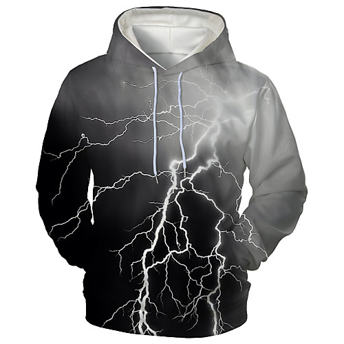 

Men's Hoodie Graphic Daily Going out Casual Hoodies Sweatshirts Black