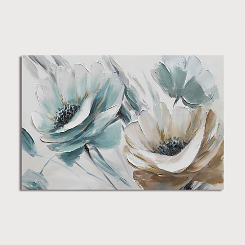 

Oil Painting Hand Painted Horizontal Abstract Floral / Botanical Modern Stretched Canvas