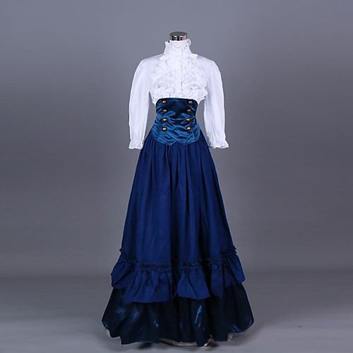 

Victorian Costume Women's Outfits WhiteBlue Vintage Cosplay 50% Cotton / 50% Polyester 3/4-Length Sleeve Puff / Balloon Sleeve