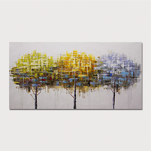 

Oil Painting Hand Painted Horizontal Abstract Floral / Botanical Modern Stretched Canvas