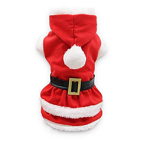 

pet dog christmas costume girl xmas dress puppy santa claus shirts for small dogs, large