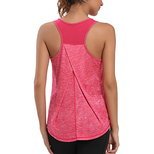 

Women's Yoga Top Racerback Black Light Purple Green Sky Blue Royal Blue Spandex Fitness Gym Workout Running Tank Top T Shirt Sport Activewear 4 Way Stretch Breathable Quick Dry Moisture Wicking High