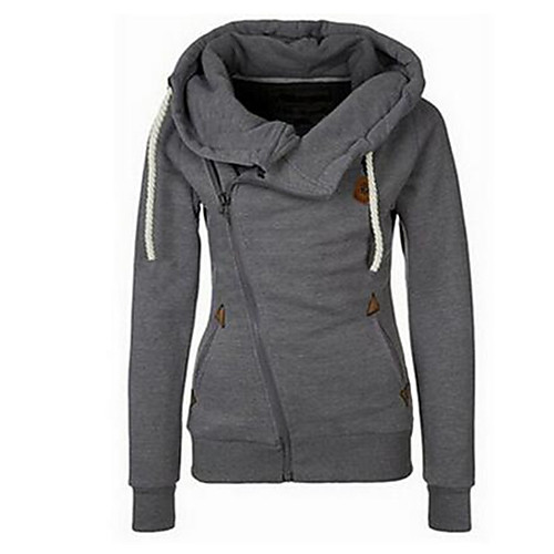 

Women's Pullover Hoodie Sweatshirt Solid Color Plain Zip Up Daily non-printing Basic Hoodies Sweatshirts Black Fuchsia Khaki