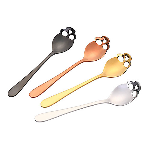 

Halloween Party Halloween Skeleton Stainless Skull Shape Dessert Spoon Coffee Spoons Ice Cream Candy Tea Spoon