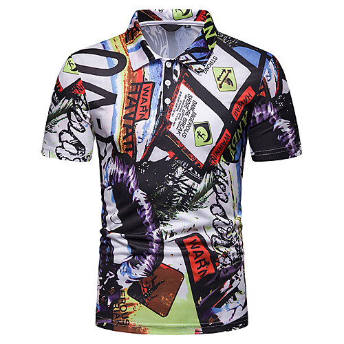 

Men's Polo Graphic Short Sleeve Daily Tops White
